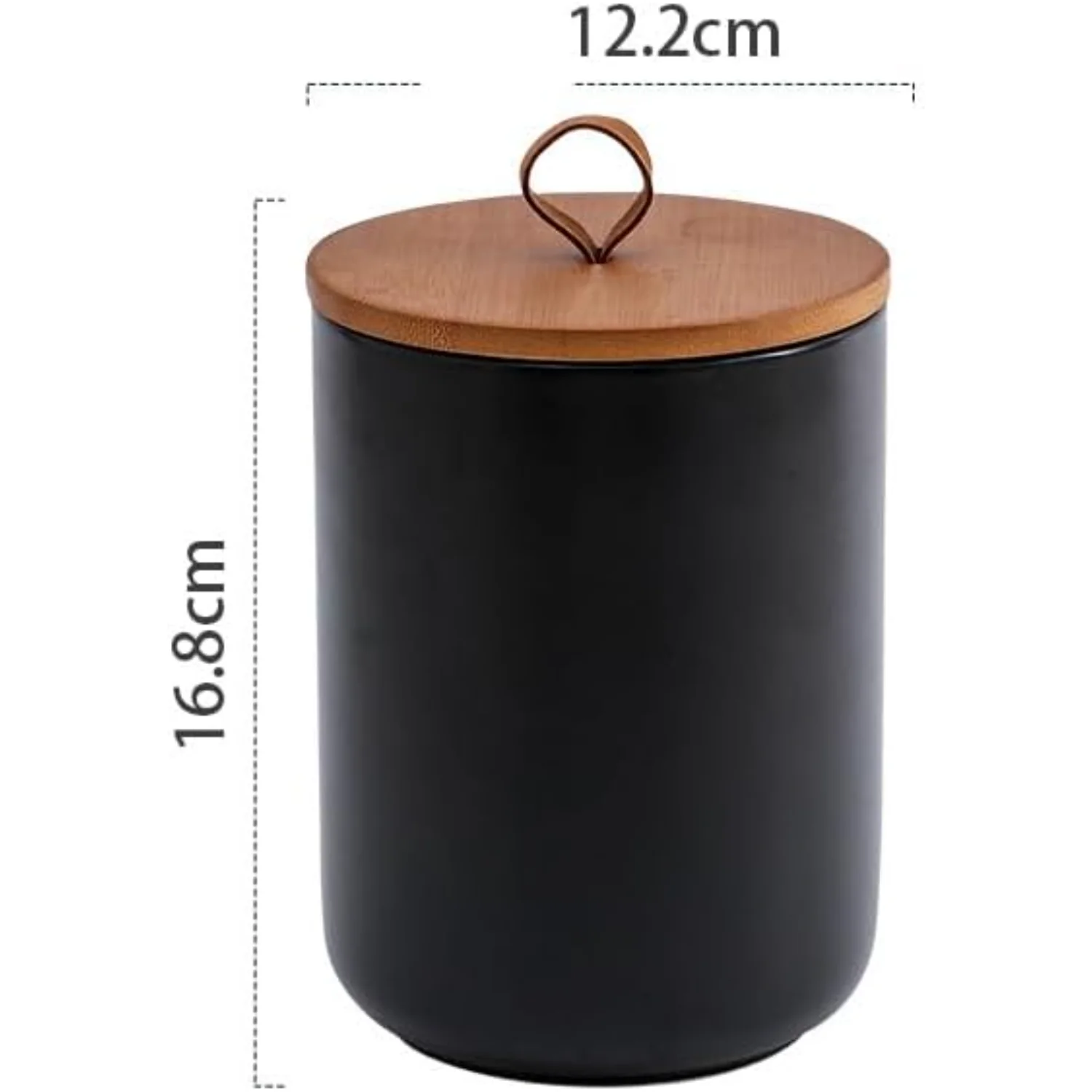 Ceramic Food  Jar,  Canisters with Airtight Seal Bamboo Lid Modern Design Seal Damp- Kitchen Jar for Coffee, Tea, Spice and More