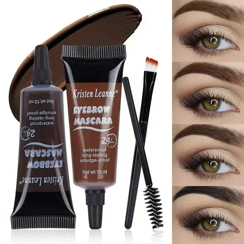 Liquid Dyeing Eyebrow Cream Set Waterproof Durable Brown Tint Eyebrow Henna Mascara Eyebrows Paint Makeup