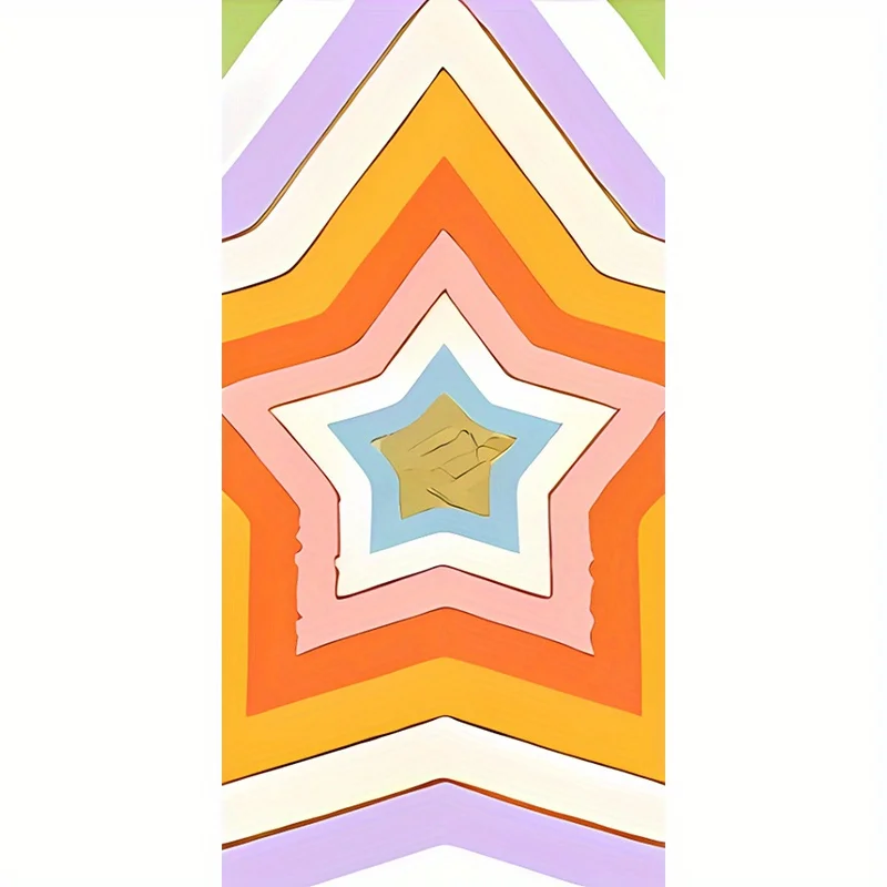 

Beach Towel Colorful Geometric Star Pattern Sun Protection Windproof Suitable For Swimming Pool Camping Travel Blanket
