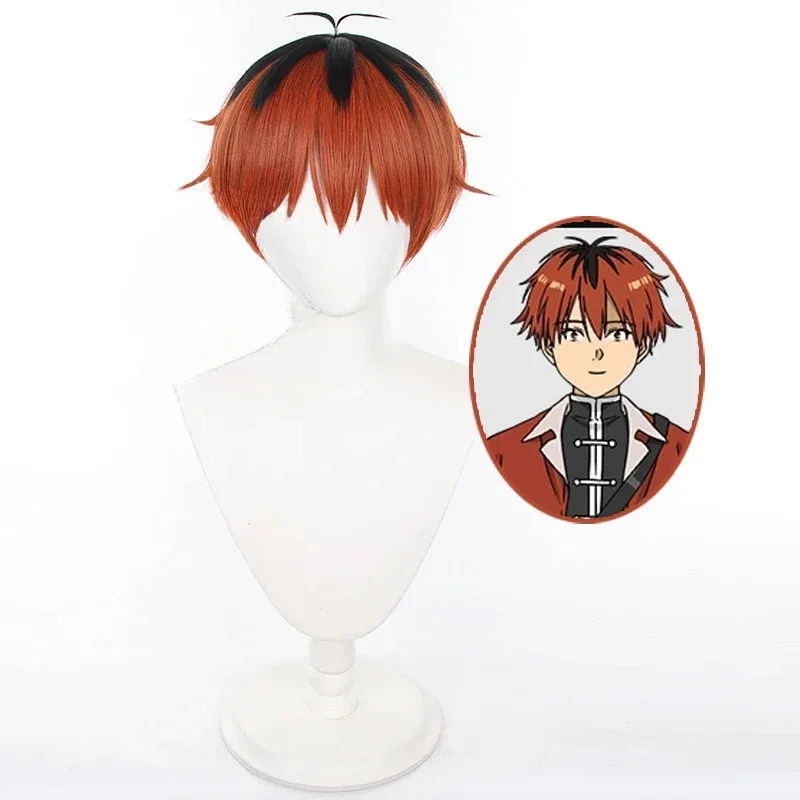 

Anime Frieren At The Funeral Stark Cosplay Wig 30cm Black Orange Brown Hair Highlights Hair Heat Resistant Synthetic Wigs