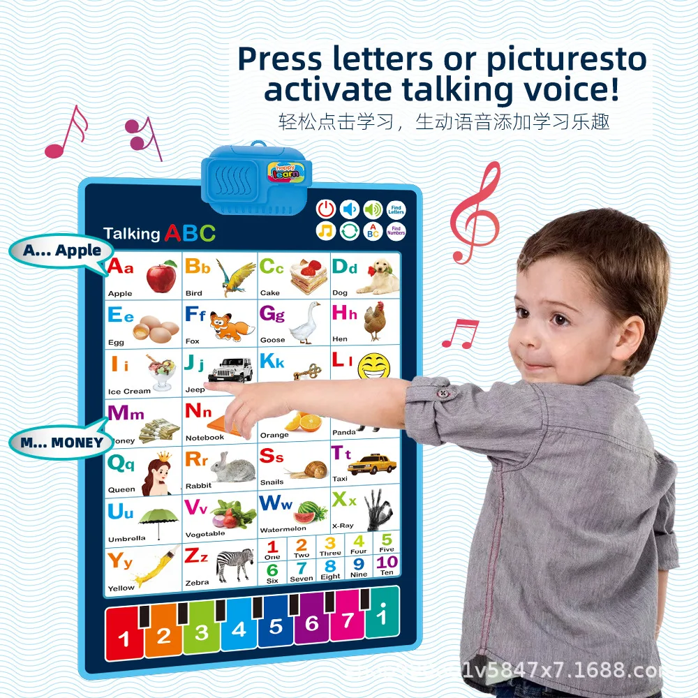 Alphabet Wall Chart, Baby Early Education, Enlightenment, Sound Wall Chart, Voice Recognition, Number Recognition, Piano Playing