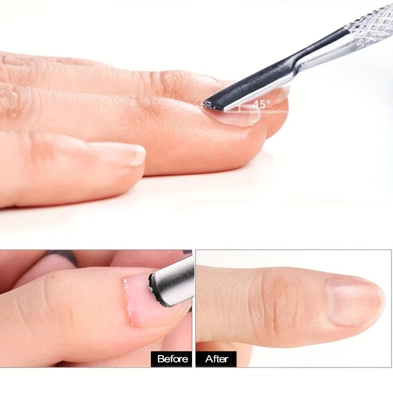 3-10 Stück Edelstahl Nagelkunst-Reinigungswerkzeuge, Nagelhautschieber, Metall-Doppelseitiger Löffel, Entferner-Set, Nagelhautentferner für Maniküre – Detail 7