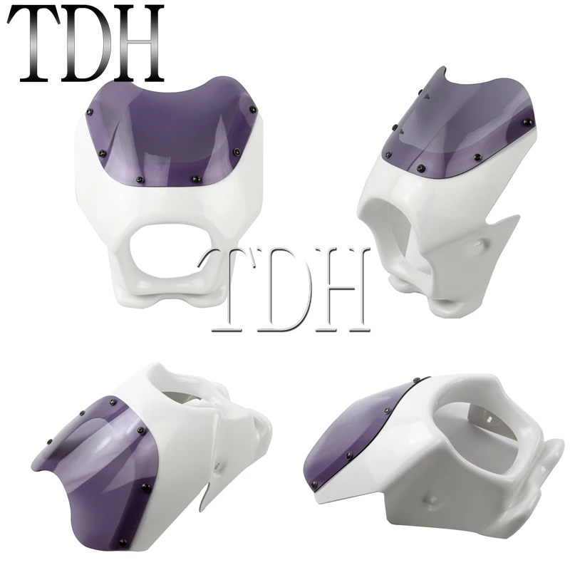 Black Motorcycle Front Light Headlight Fairing Cowl For Honda Kawasaki Suzuki Yamaha RZ50 YB-1 YD50 TZR50 TZM50 YB50 TW200 TW225
