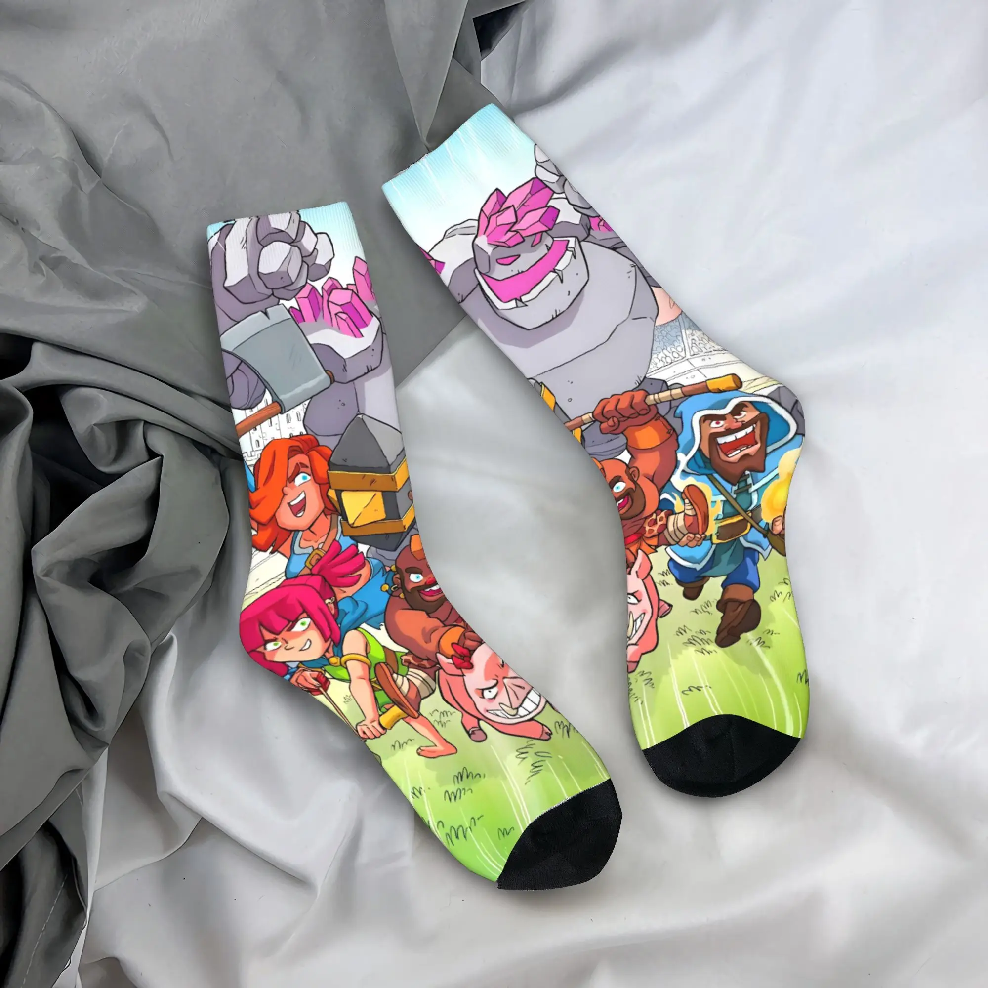 C-Clash R-Royale جوارب جوارب بأشكال مضحكة الكبار الرجال تنفس الجوارب الشتاء الجري المطبوعة مكافحة العرق الجوارب هدية عيد ميلاد