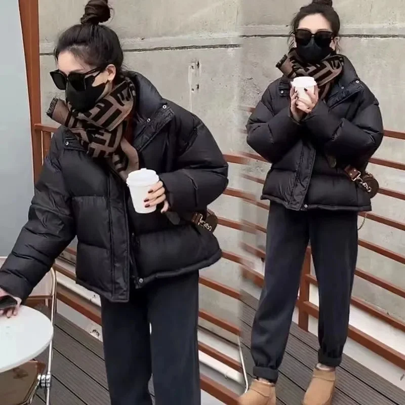 

Women's Short Cotton-Padded Jacket 2025New Student Plus Size Down Coat Ladies Parkas Fashion Bread Outwear Stand Collar Overwear