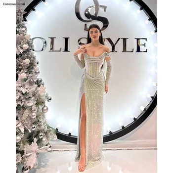 Contessa Dubai personalizzato argento lucido abito da ballo ...
