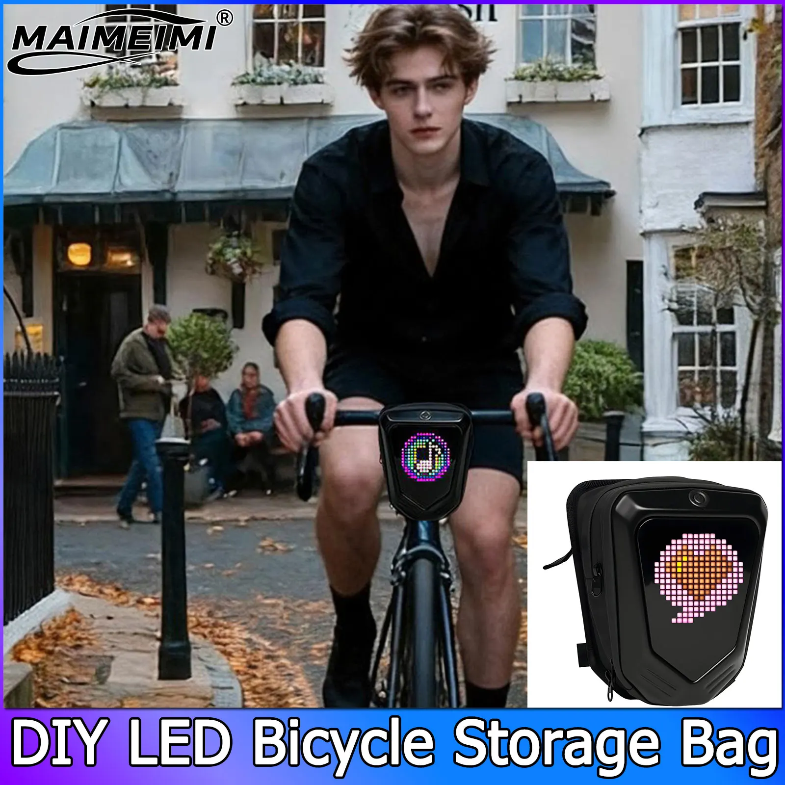  LED Smart Display Waterproof Bicycle Storage Bag Chest Bag Scooter Storage Bag Moto Pocket LED Backpack Mobile Phone Pocket