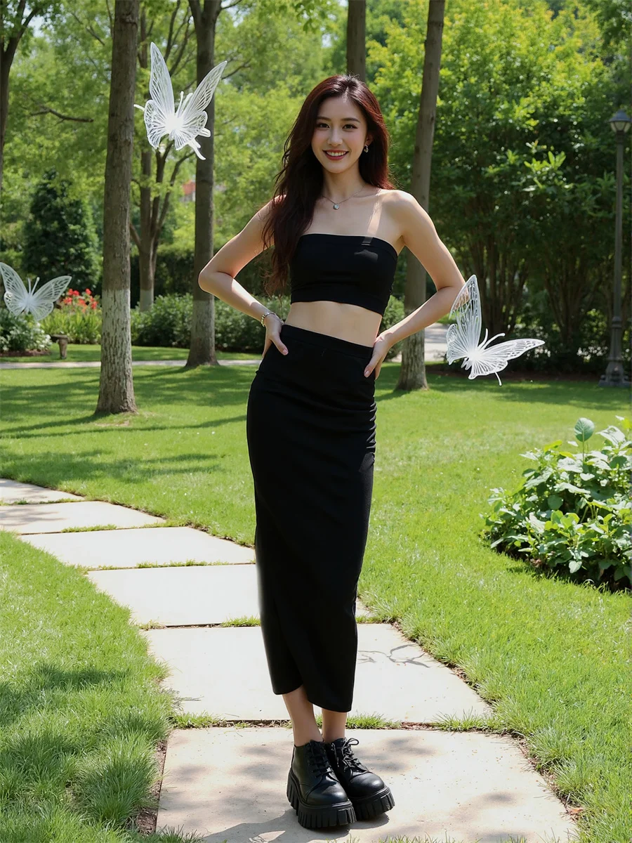 Spódnice damskie do biura na każdą porę roku, spódnica kopertowa z zakładkami, moda damska, elegancka, prosta, do pracy, biznesowa, formalna, na imprezę, wieczorowa.