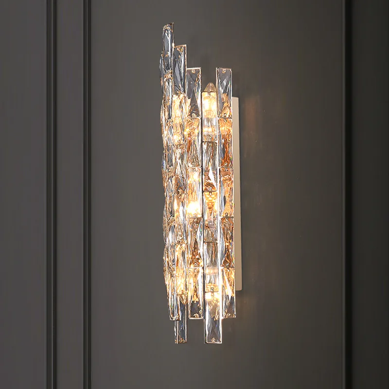 

Light luxury European simplicity, stair wall lamp French high-end villa, bed and breakfast hotel aisle, corridor room