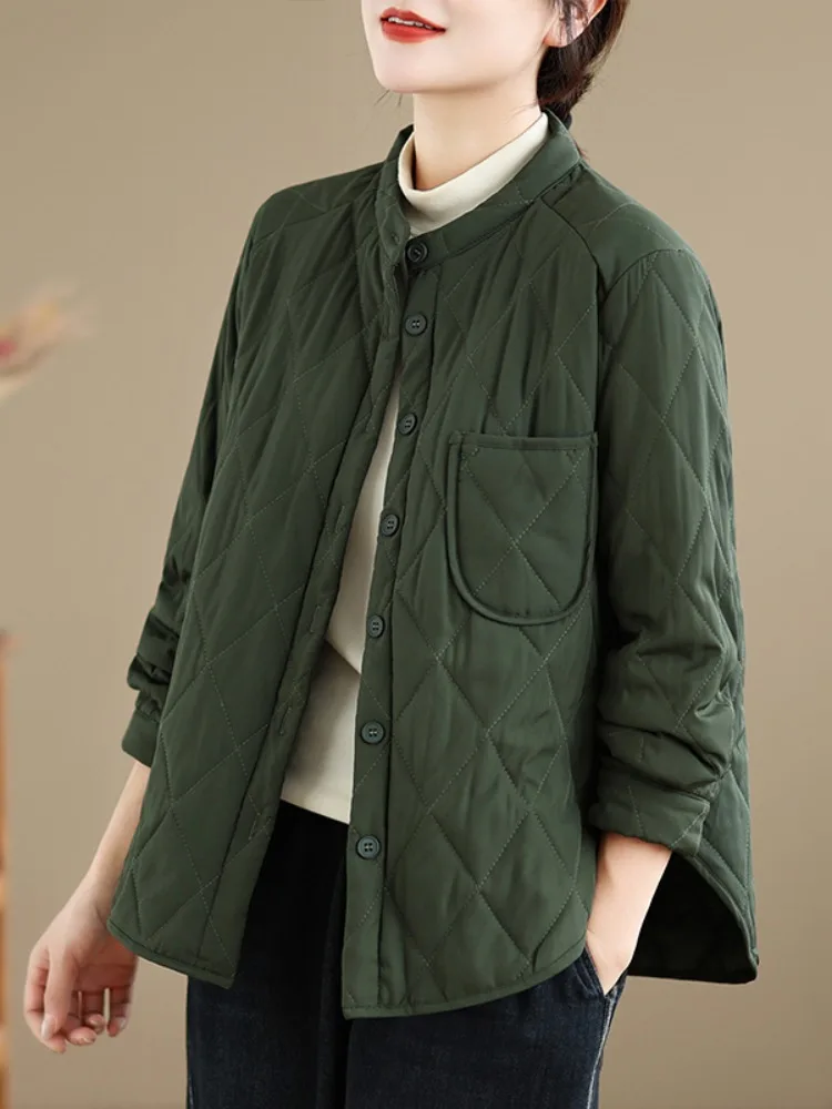 

Теплая хлопковая куртка для женщин, повседневное стеганое хлопковое пальто с мягким наполнителем, верхняя одежда для зимы, облегающий дизайн, маленький размер
