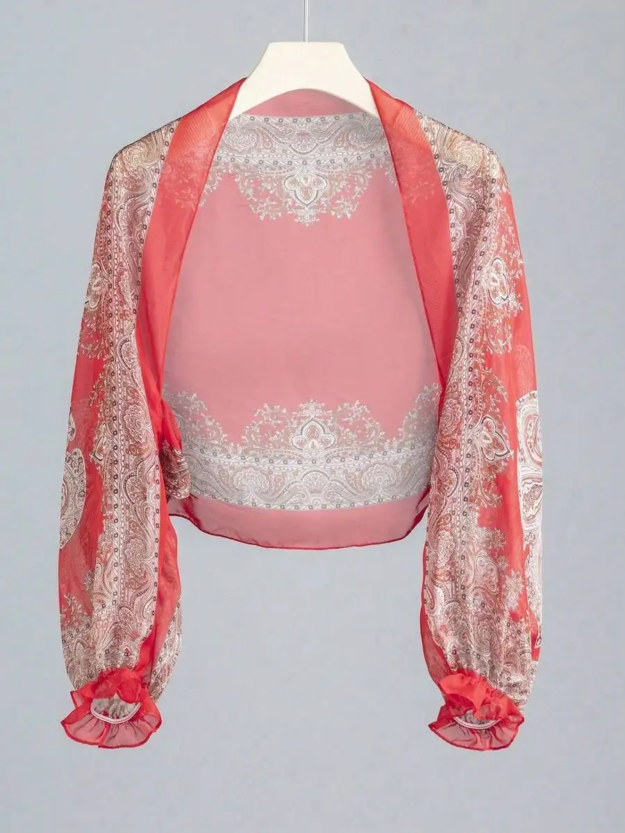 

Ultra-Thin Polyester Sunscreen Shawl With Paisley Pattern For Women