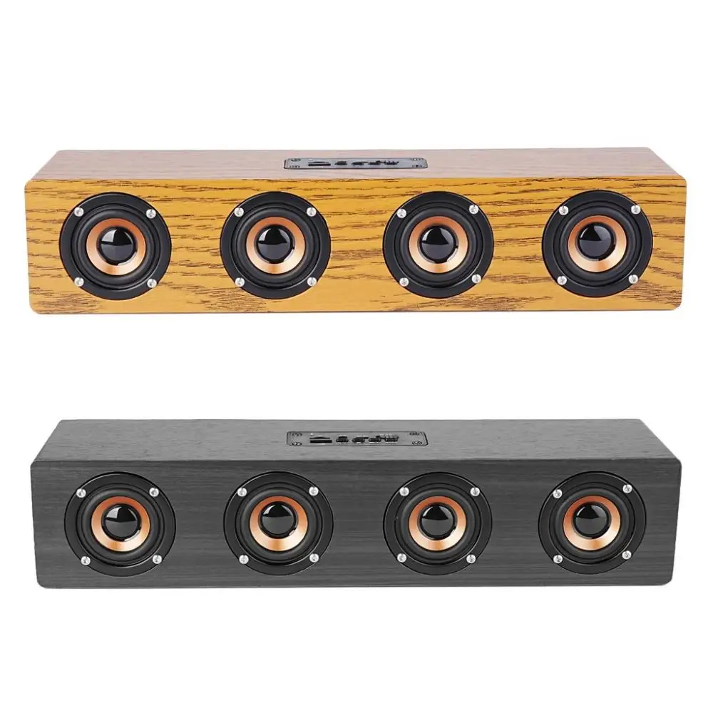 Portable Electric Bass Audio Amplifier S6 Bluetooth Wood Speaker U Disk Tf Card High Power Wireless Portable Bluetooth Speaker