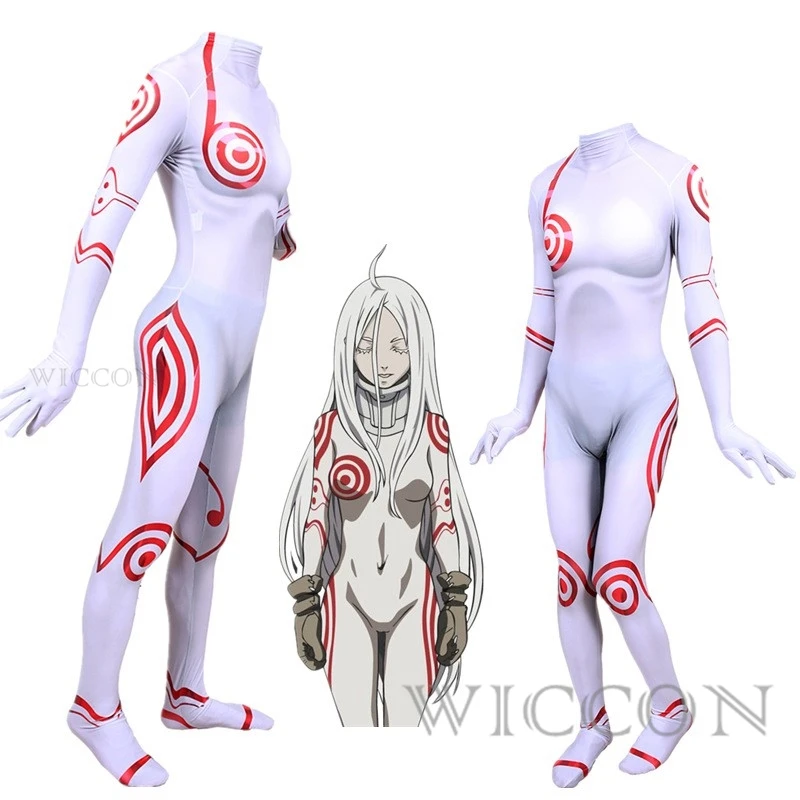 ชุดบอดี้สูทวันฮาโลวีนสำหรับเด็กผู้ใหญ่ลายอนิเมะชุดคอสเพลย์ผู้หญิงเดดแมนวันเดอร์แลนด์ชิโร่