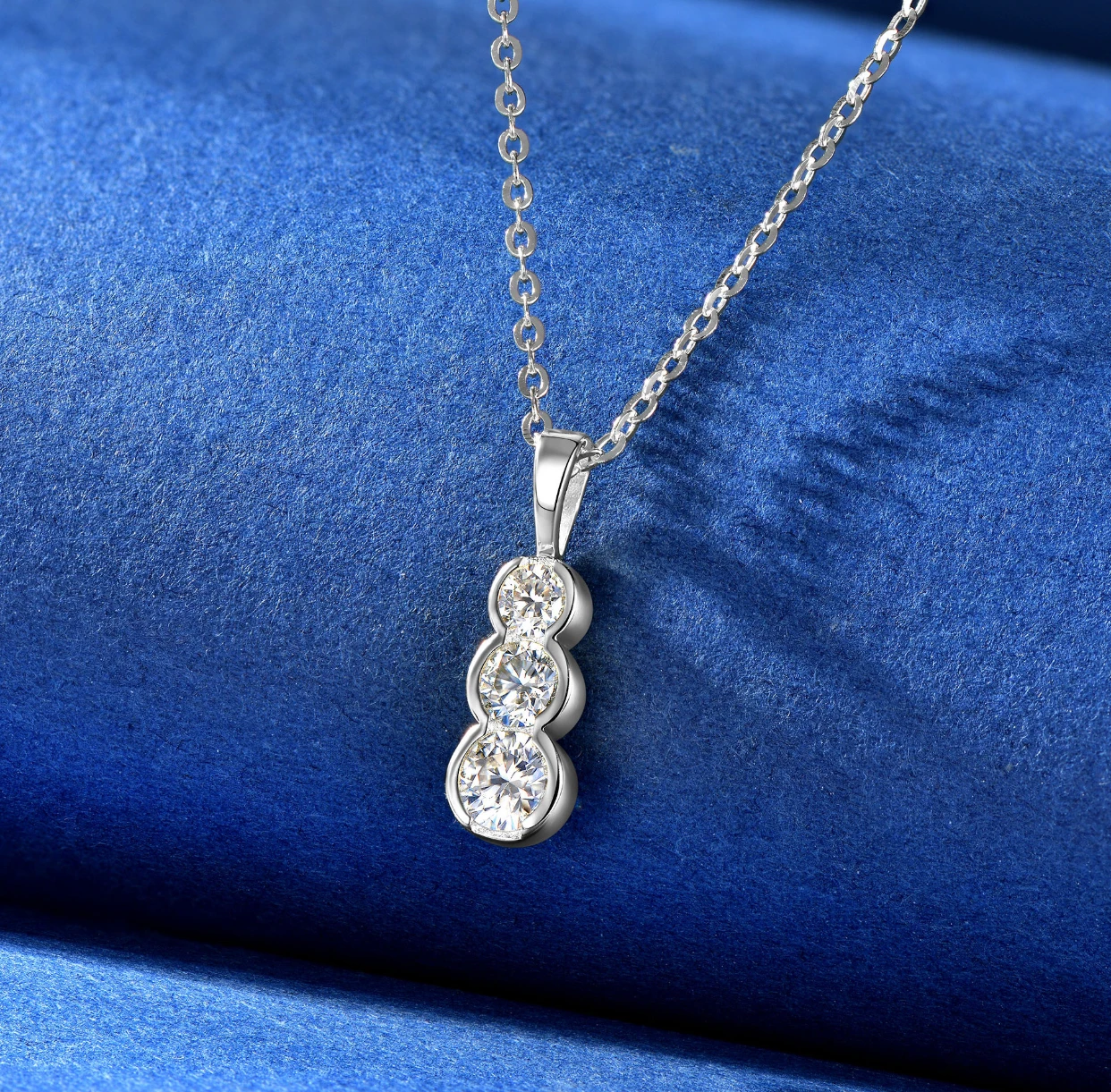 حار بيع مويسانيتي S925 الفضة الراقية الفاخرة تألق قلادة طوق سلسلة قلادة تصميم أنيق