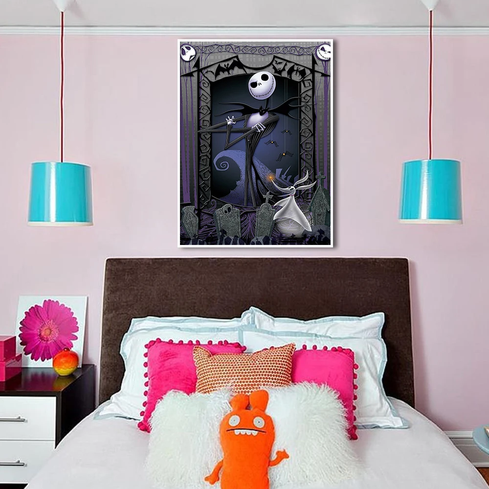 The Nightmare Before Christmas Jack Skellington Portrait Poster Disney Wall Art Canvas Painting Print Room Decor Picture Cuadros