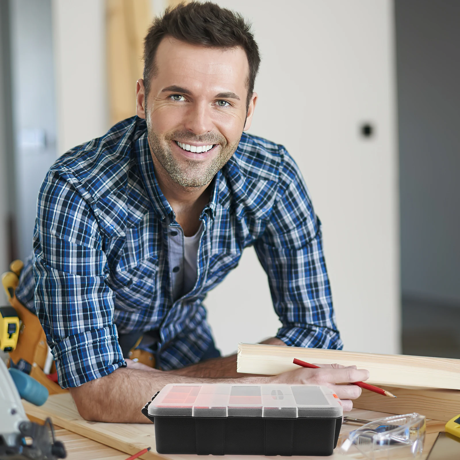 

Parts Storage Box Small Tool Box Plastic Organizer Screw Storage Case Multi-Grid Durable Small Parts Organizer for Home Use