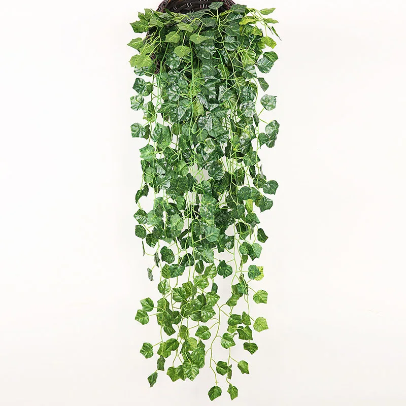 Artificial Plant creeper Green wall hanging Vine Home Garden Decoration rattan Wedding Party DIY Fake Wreath Leaves Ivy