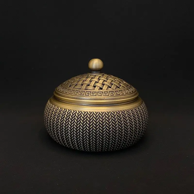 Brass Wheat Ear Stove Incense Burner Household Indoor Sandalwood Stove Decorative Metal Hollow Cover Stove