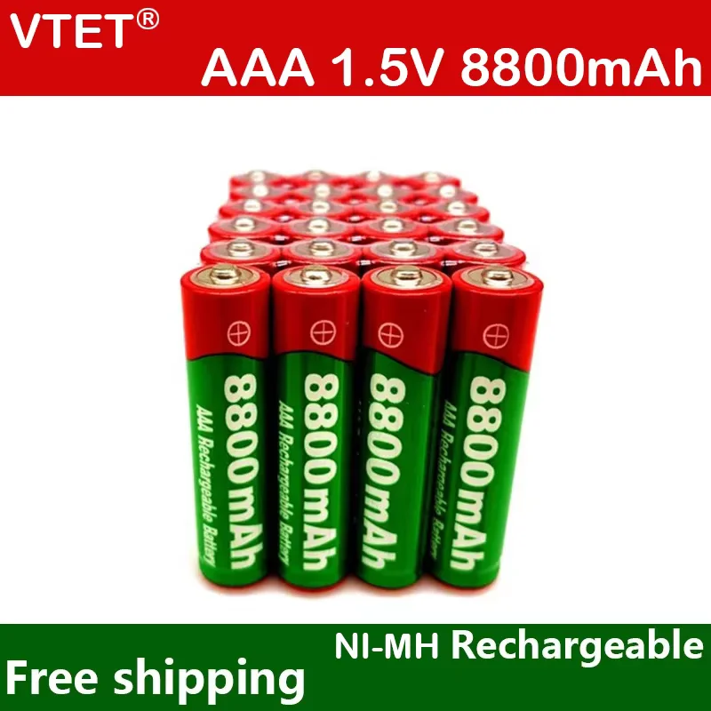 2024 New 1.5V AAA 8800mAh Rechargeable Battery NI-MH Batery for Led Light Mp3 Toy Recyclable Remote Control Long Battery Life