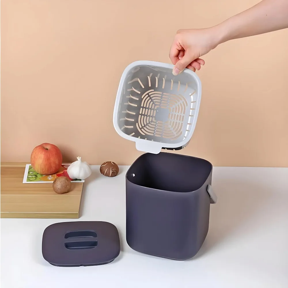 تستخدم لمركبة المكاتب المنزلية – سلة قمامة مستطيلة مدمجة مع غطاء محمول وسهل التنظيف