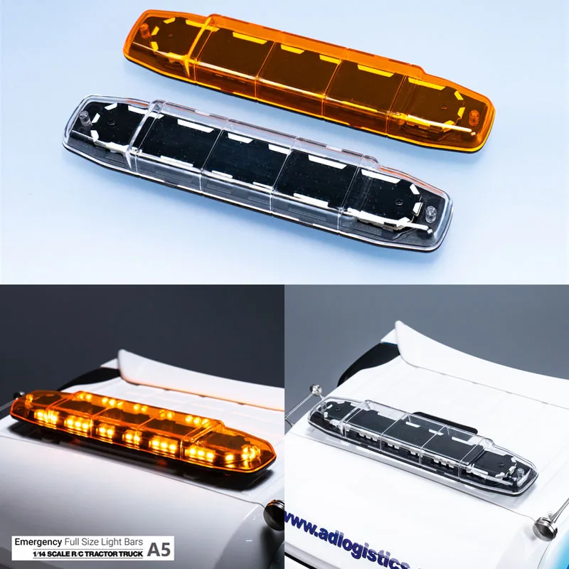 

A5 Police Car Dome Light LED Warning Light for 1/14 Tamiya RC Truck Trailer Dump Truck Scania 770s Benz Actros Volvo MAN Parts