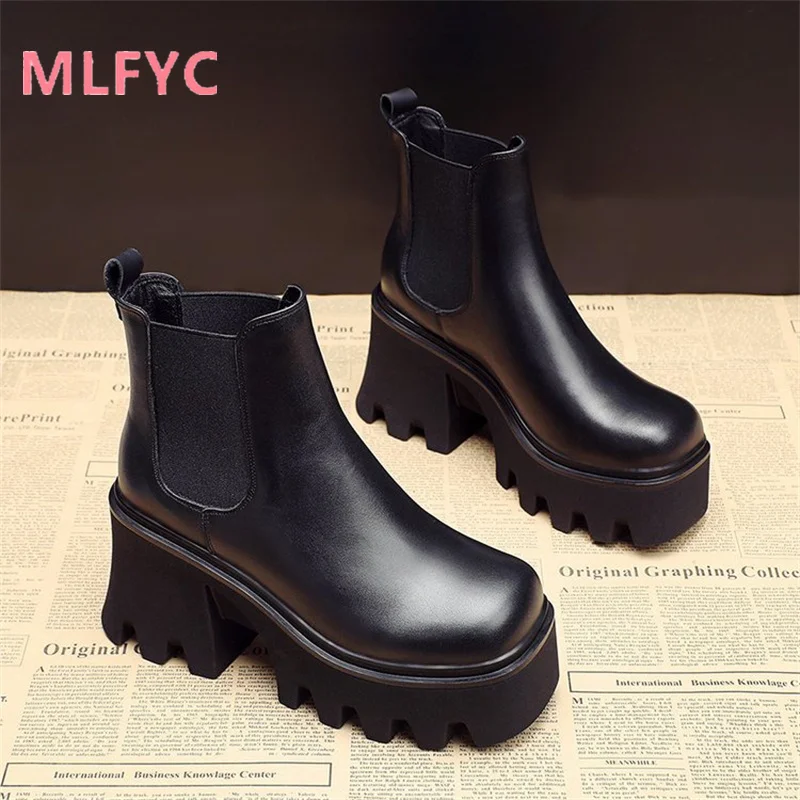 Simple Winter New Boots ladies Waterproof Platform High Heel Short Boots Women\'s Fashion and Casual Style mujer Boots