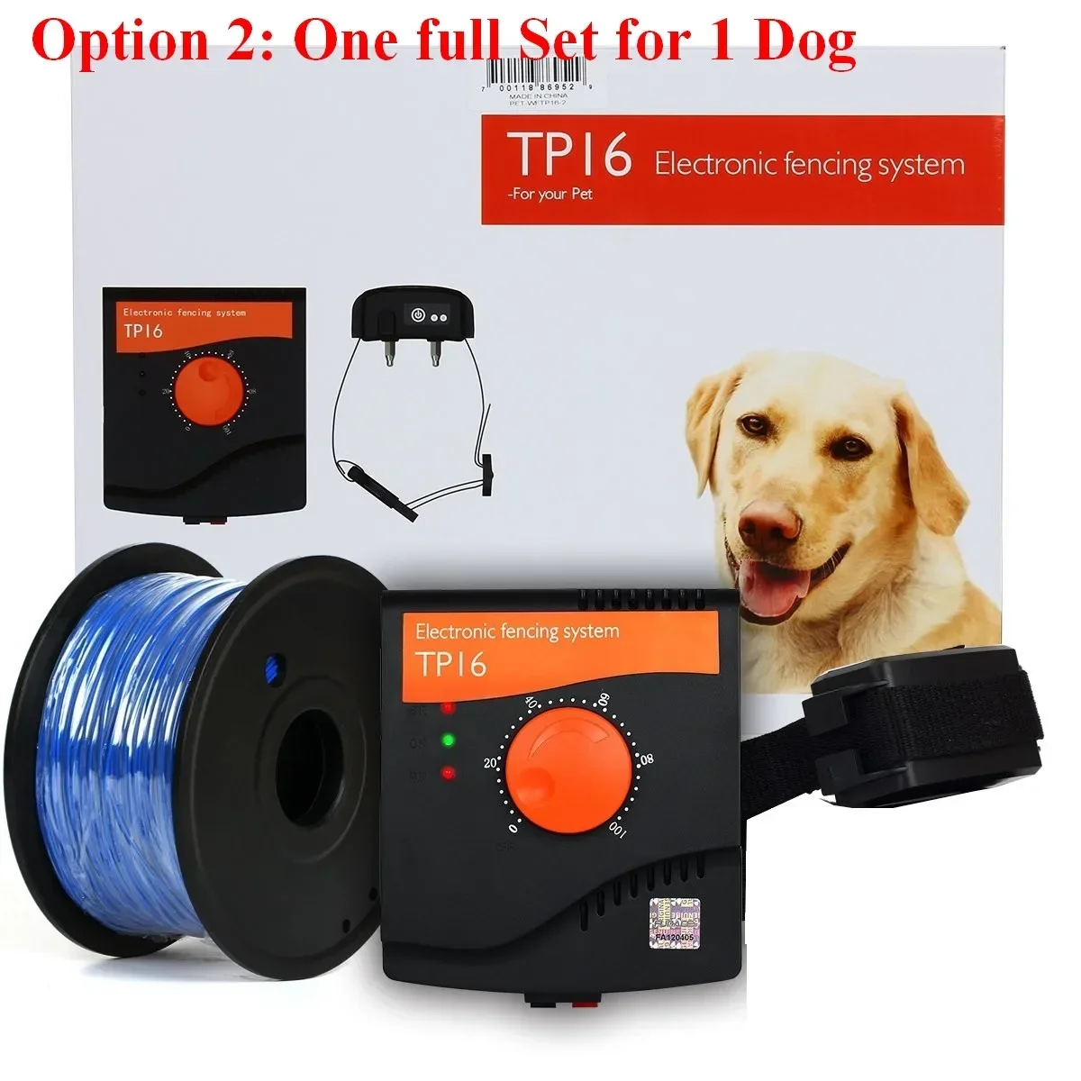 TP16 elektrische hondenhek, oplaadbaar waterdicht, 6-niveau, bedrade hek voor honden, trainingshalsband voor huisdieren, anti-loop weg