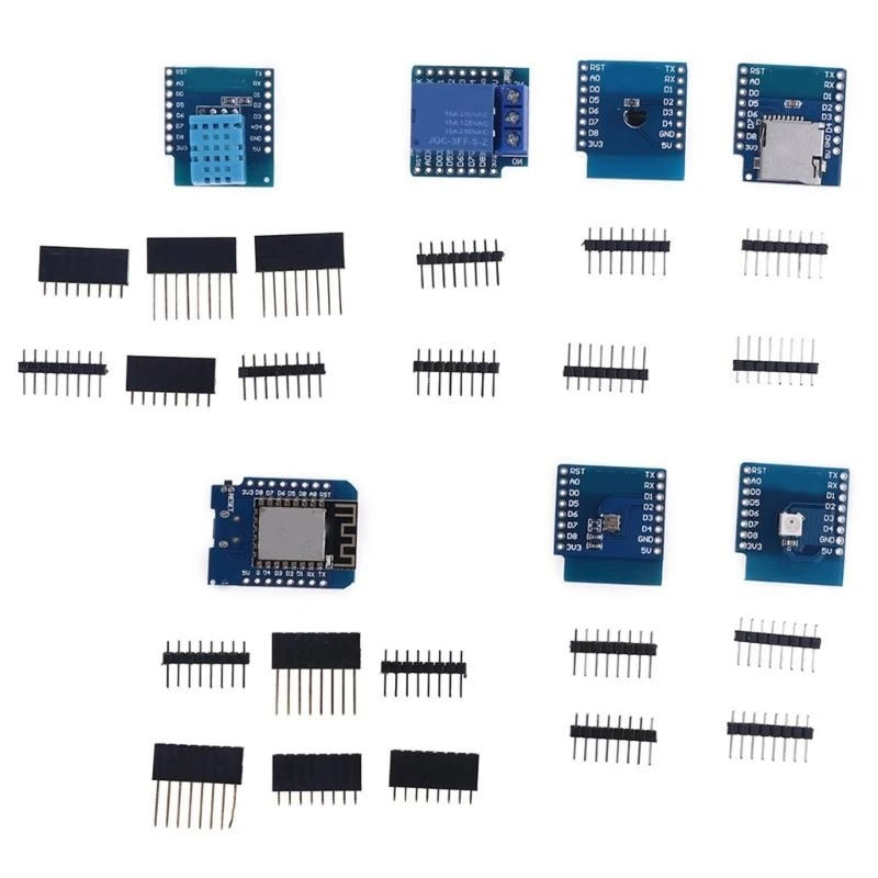 

ESP8266 for D1 WiFi Development Board NodeMcu Lua WS2812 RGB DHT1 LED Shield with Pins for WeMos Mini DIY best sale