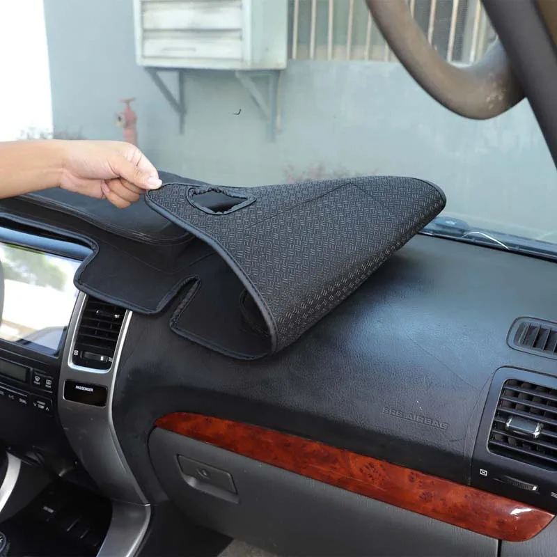 Black 1Pcs For Toyota Land Cruiser Prado 120 2003-2009 Car dashboard storage sun protection and UV mat car interior accessories 2