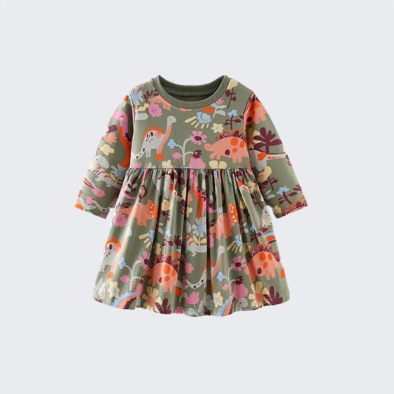 

Girls Dress Autumn and Winter New Small and Medium-sized Children Round Neck Long Sleeve Cute Princess Dress Children's Skirt
