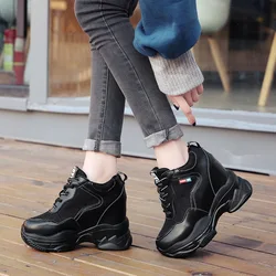 Women White Wedges Platform Sneakers Breathable Thick Bottom Lace Up Ladies Sports Shoes Running Trainers Sapatilhas Femeninas