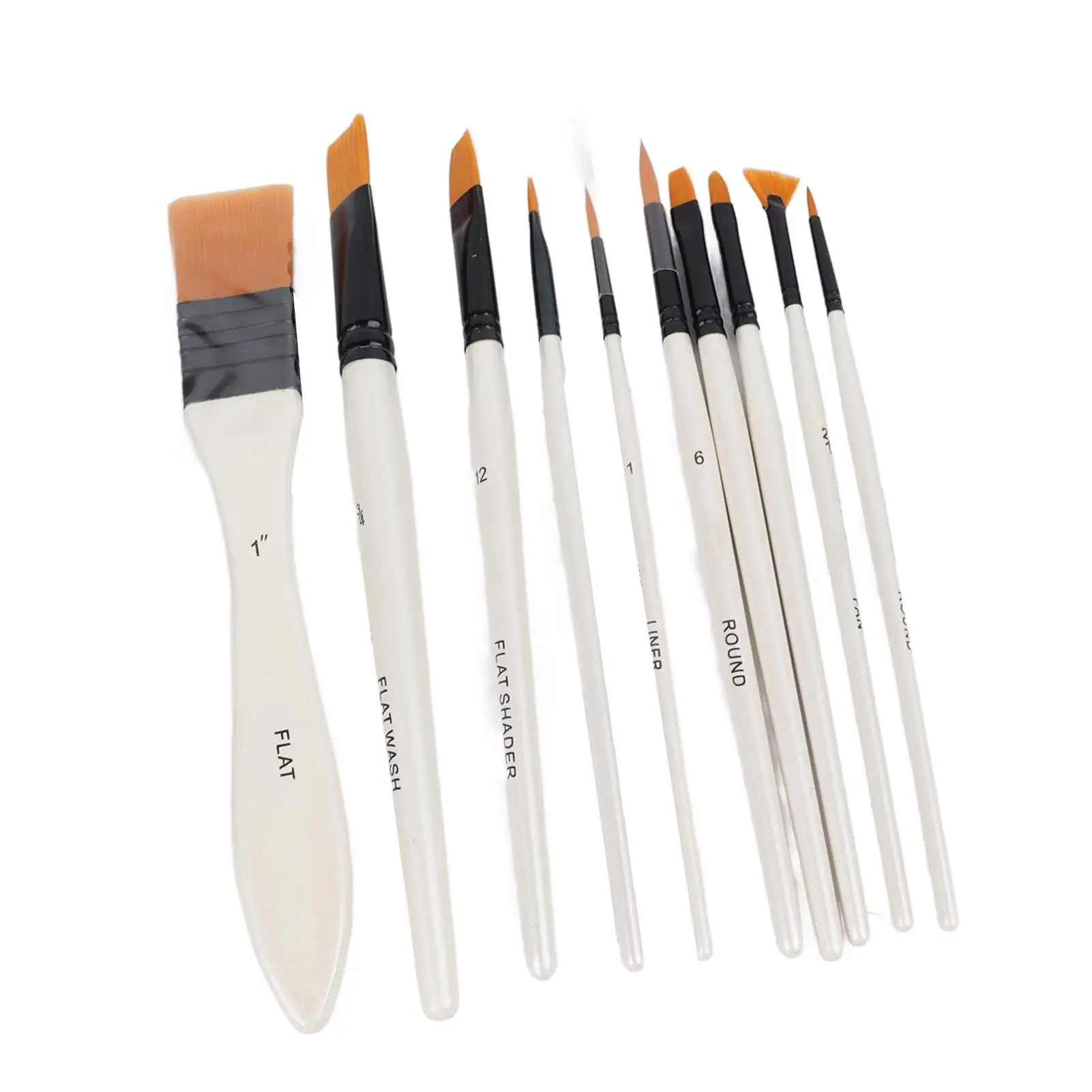 Ensemble de pinceaux de peinture à l'huile en Nylon multi-usages, manche en bois, épaisseur uniforme pour les projets artistiques, fournitures de peinture