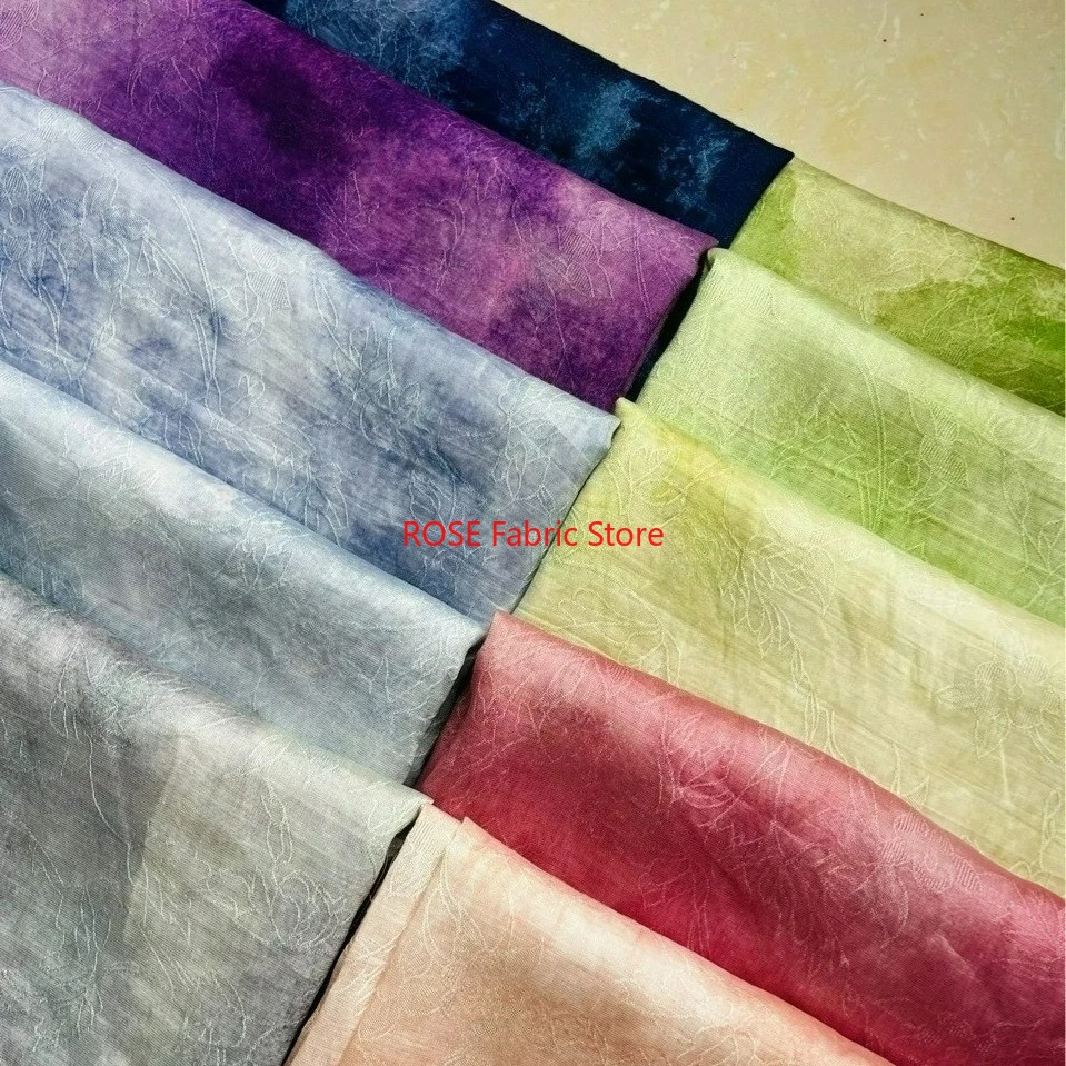 1 Meter Classic Silk Dyed Jacquard Fabric Spring Summer Dress Cheongsam Hanfu Handmade Sewing Fabric