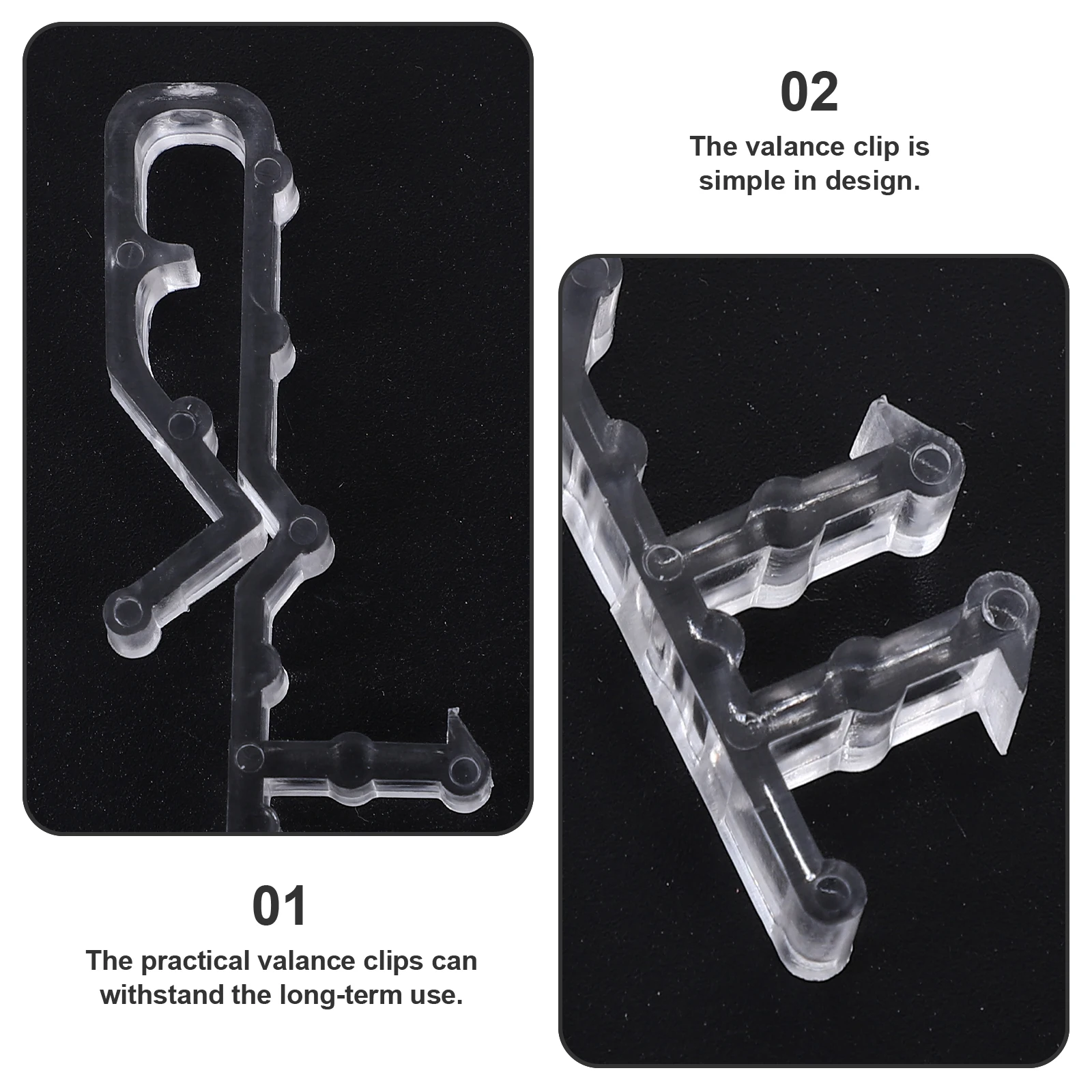 

8Pcs Valance Clips Window Blinds Durable PP Material Replacement Blind Curtain Accessories Hidden Retainer Clips for Office