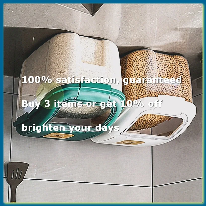 5KG Kitchen Container Bucket Insect-Proof Moisture-Proof Rice Box Grain Sealed Jar Home Storage Pet Dog Food Store Box-A