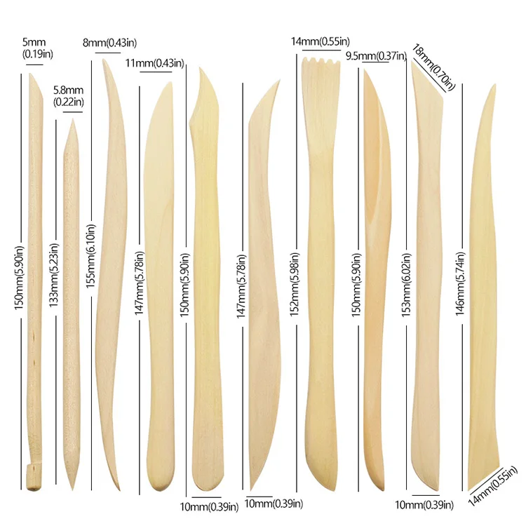 10-teiliges Ton-Skulpturen-Werkzeug-Set, Schnitzerei, DIY, Holz/Kunststoff, Keramik, Messer, Werkzeuge für Liebhaber, Keramik, Kunsthandwerk, Formung, Tonstreifen – Detail 6