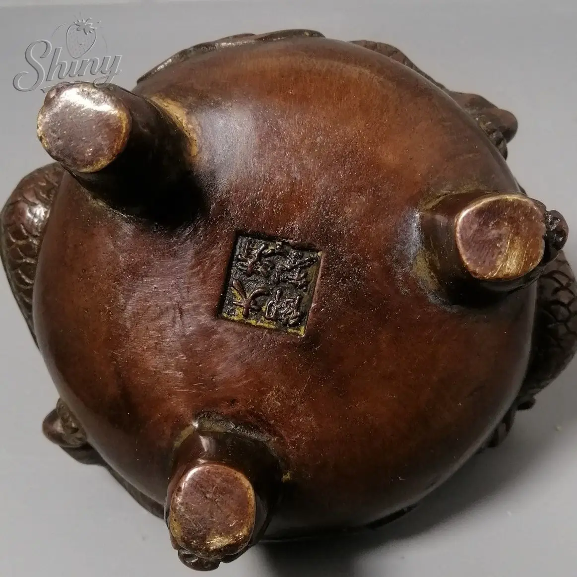 Antique Copper Double Dragon Lion Lid Incense Burner Living Room Decoration Feng Shui Ornament Budas Decorativos Figuras