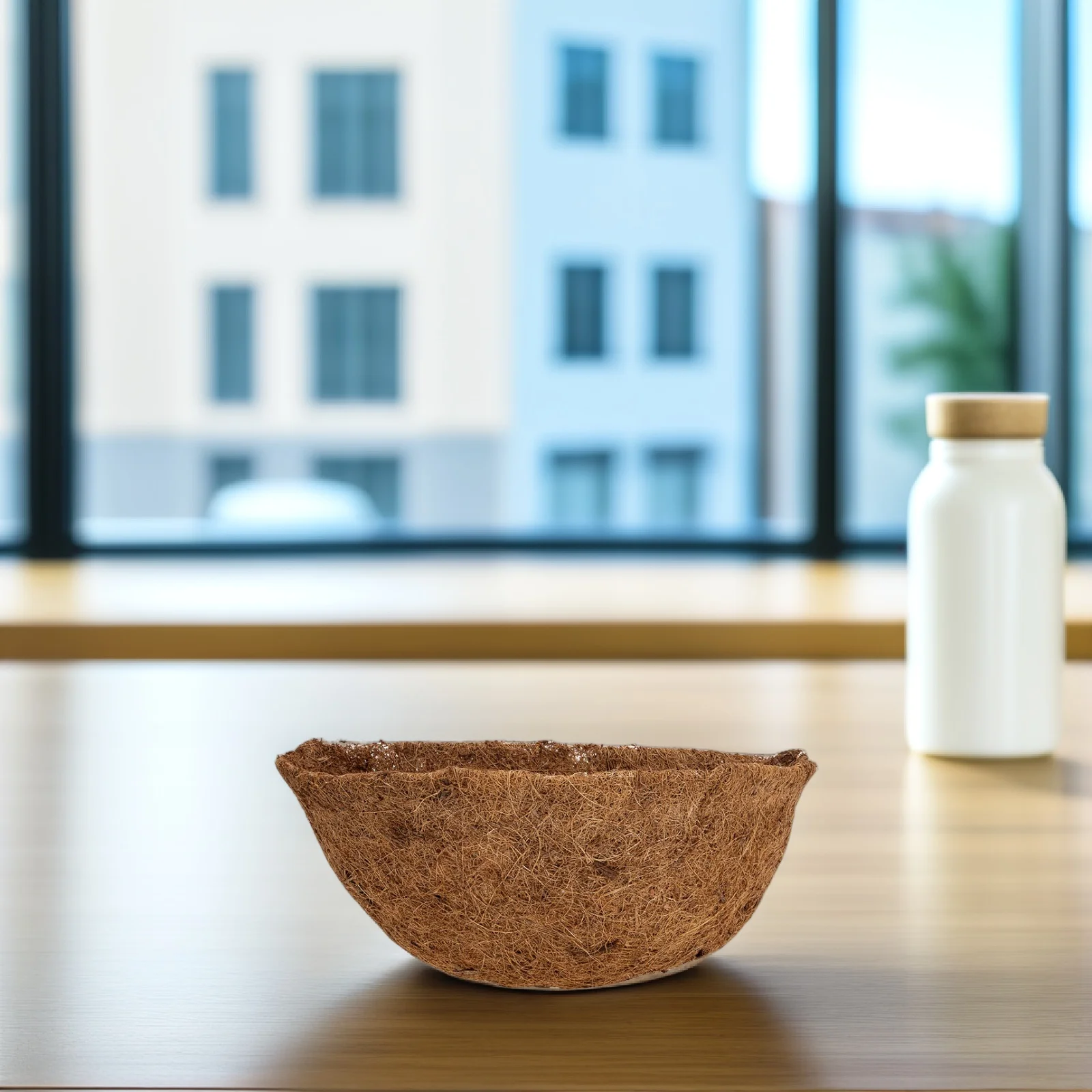 

4 Pcs 14 Inch Round Coconut Fiber Liners for Hanging Baskets Flower Pots Liners Plant Fiber Balcony Corridor Garden