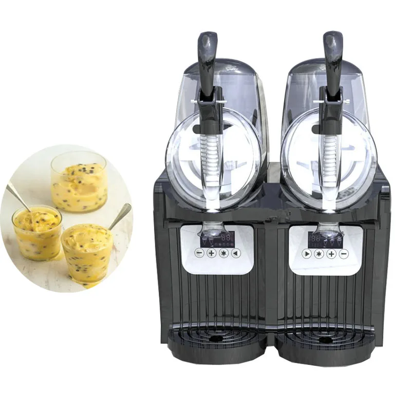 

Commercial 2 Tank Frozen Drink Slush Slushy Making Machine Smoothie Maker Electric Snow Melting Machine