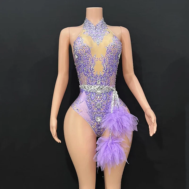 Sexy gogo dançarino outfit glitter bodysuit showgirl desempenho wear boate bar clubwear festival festa rave roupas vdl4897