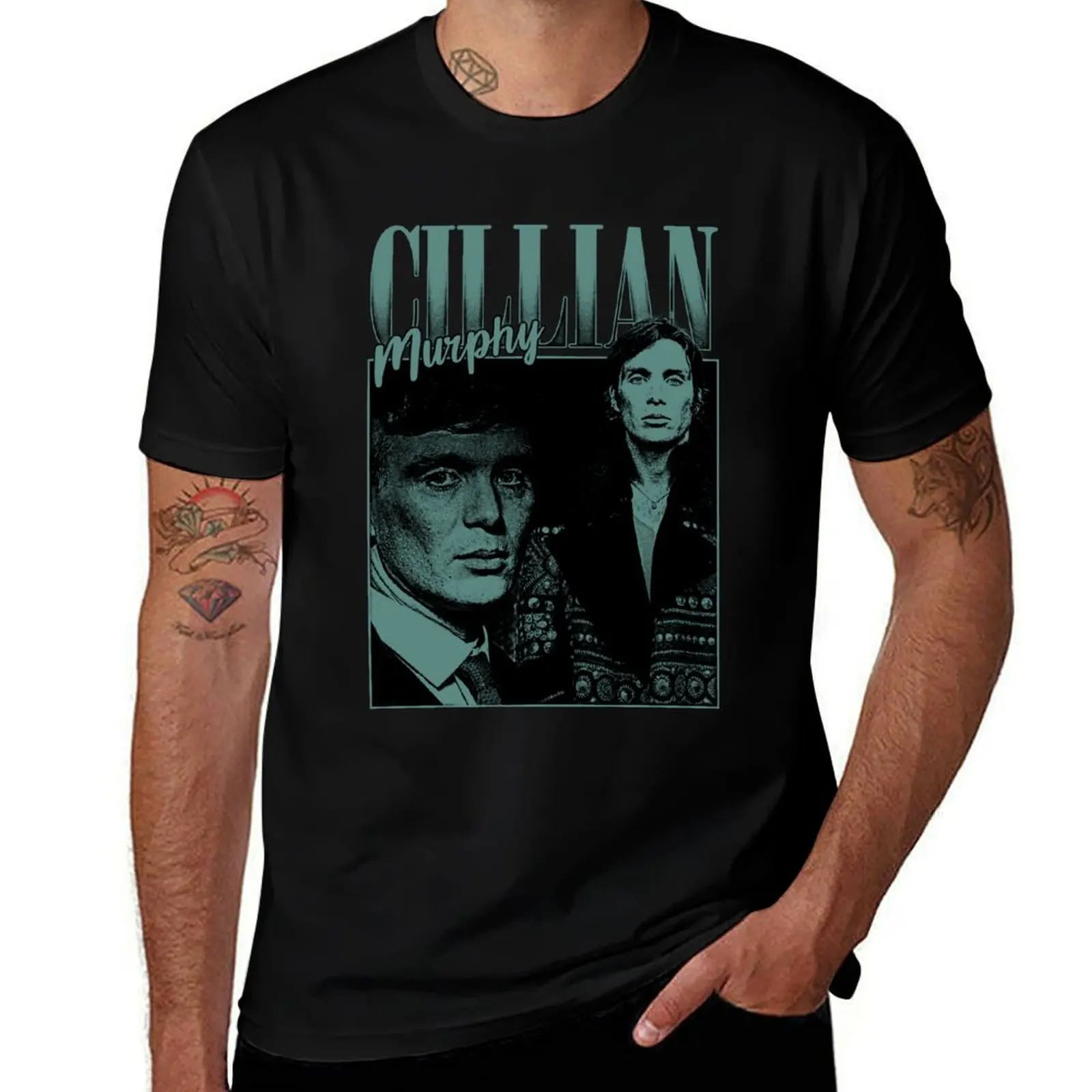 

t Cillian cotton man plain cotton t-shirt Murphy shirts T-Shirt black man 100% for package