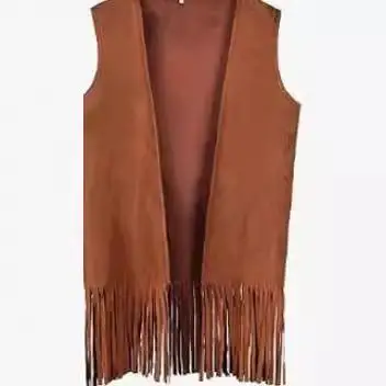

Hippie Fringe Vest Era ex Par Stage Long Cardigan Polyester Vintage Sle Faion Inner Wear Polyester Fiber 00%