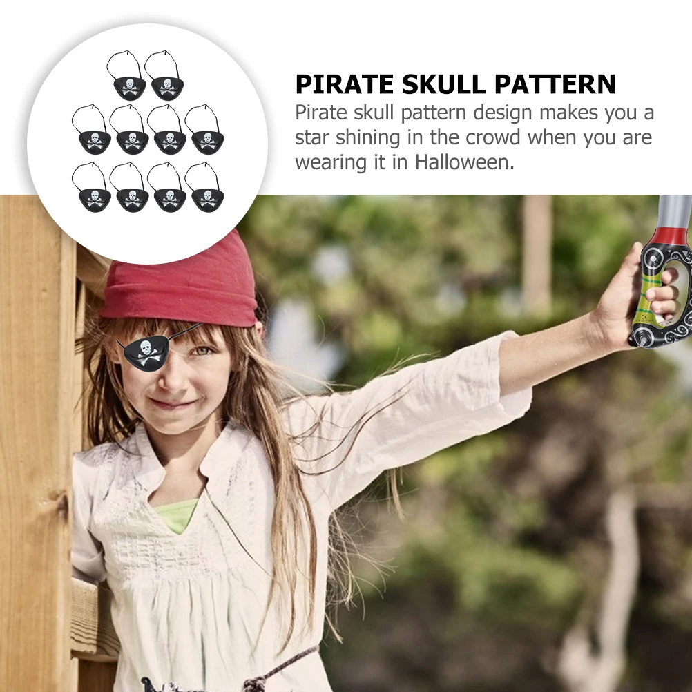 

12Pcs Pirate Theme Eye Covers Plastic Skull Design Cosplay Props Comfortable Lightweight Party Accessories