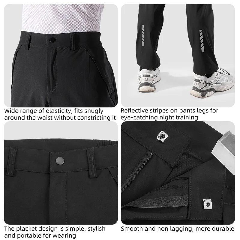 WEST BIKING Men Zip-Off Cycling Pants Convertible Quick Dry Bicycle Trousers Reflective Outdoor Hiking Pants Summer Sports