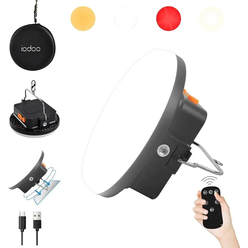 

Перезаряжаемый кемпинговый фонарь 10000 мАч 30 Вт с пультом ДУ, 3000 лм, 2700/4000/6500K/RED LED, портативный, IP45, водонепроницаемый, для палатки