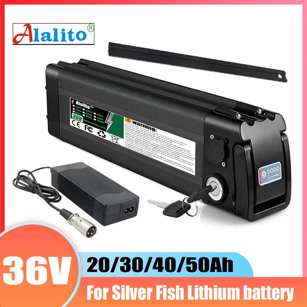 For Silver Fish lithium battery pack, 36V 20Ah-50Ah, compatible with 250W 350W 500W 1000W folding bicycle wheel hub motor