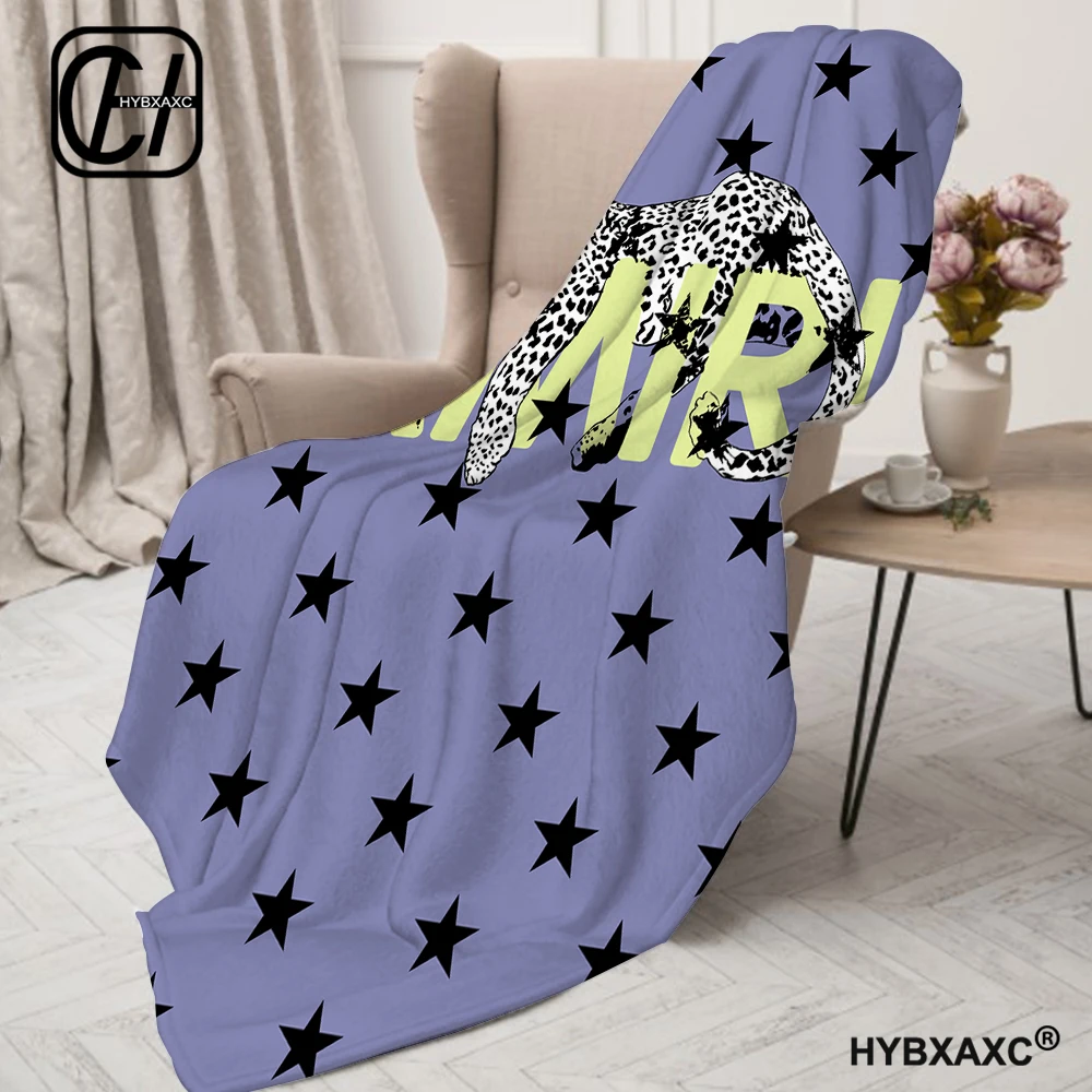 A-Amiri Blanket Aesthetic Art Flannel Blanket Portable Home Travel Camping Sofa Picnic Thickening Flannel Blanket