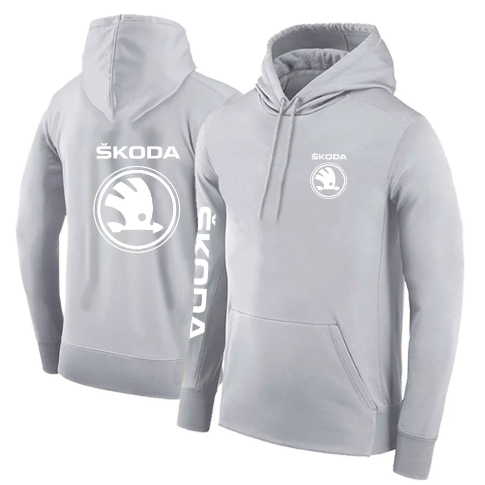 Sudadera con capucha de algodón para hombre, abrigo informal con logotipo de coche Skoda, estampado Harajuku, personalizado, primavera y otoño, novedad de 2023