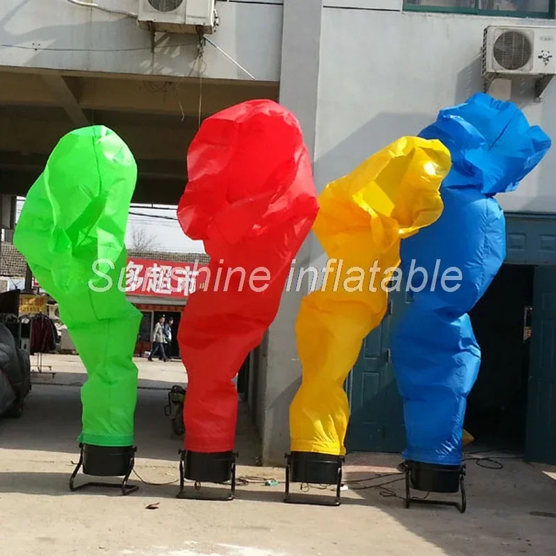 

Hot sale attractive colorful fire shaped air tube inflatable dancer dancing man with fan for event decoration