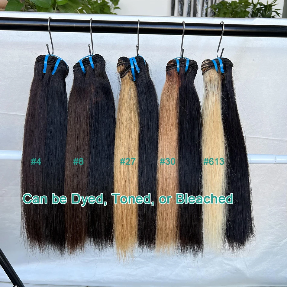 Double Drawn 15A Unprocessed Human Hair Bundles Bone Straight 100% Raw Vietnamese Natural Color Hair Weft Extensions